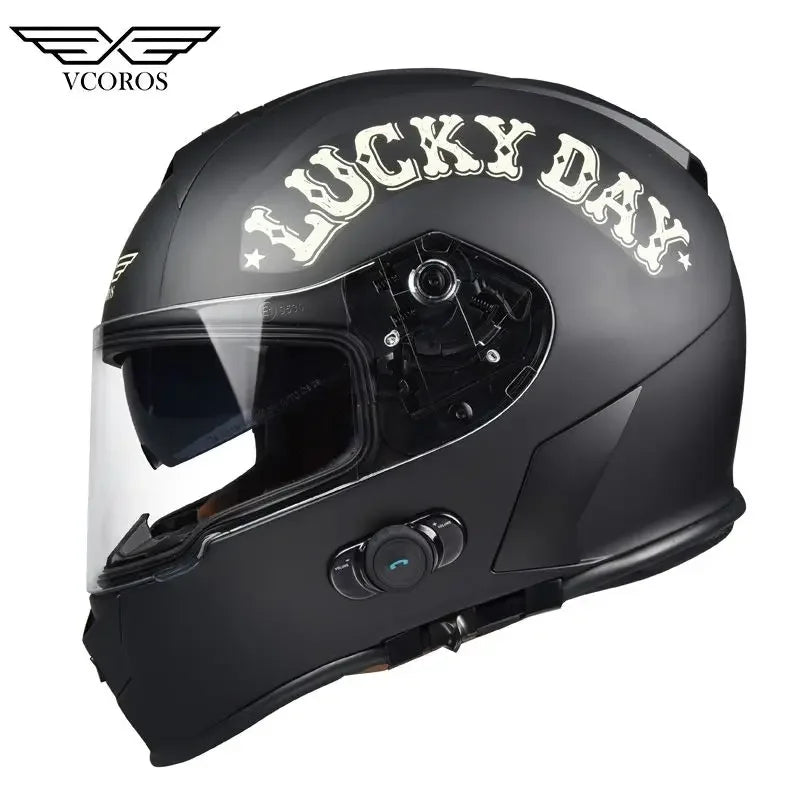 VCOROS Motorcycle helmet Integrated Bluetooth dual lens Full face helmet ECE DOT Certification Capacete Motorcross Casco moto