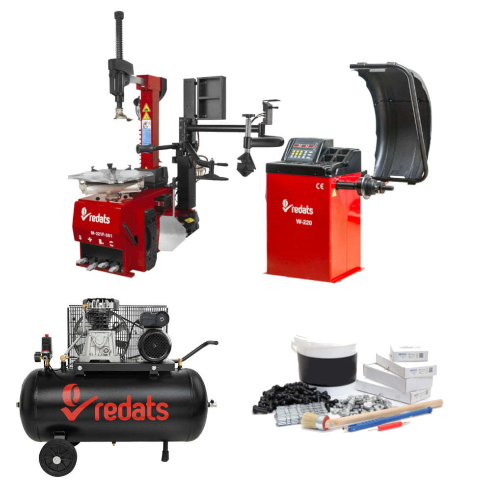 Démonte-pneu + équilibreuse + Compresseur 100L - Pack Atelier - Redats