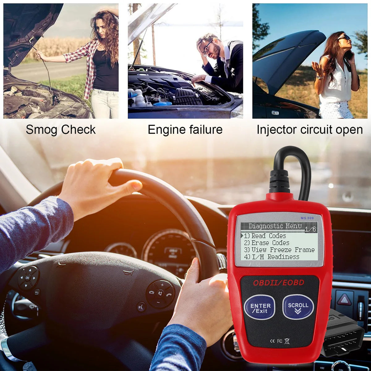 Lecteur de code de défaut de voiture, outil de diagnostic automatique, EAU multifonctionnel, lecture et effacement, OBD2